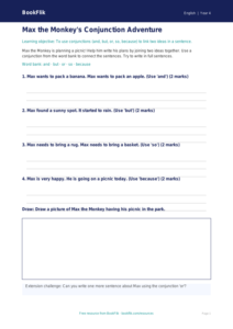 Free Conjunctions Template | Year 4 Supported | BookFlik