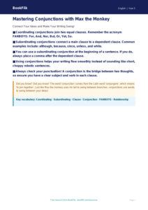 Free Conjunctions Poster | Year 5 Core | BookFlik