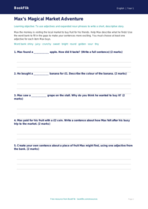 Free Creative Writing Activity Sheet | Year 1 Core | BookFlik