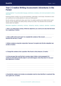 Free Creative Writing Assessment | Year 2 Core | BookFlik