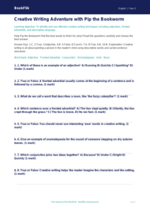 Free Creative Writing Quiz | Year 3 Core | BookFlik