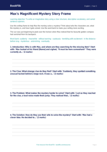 Free Creative Writing Writing Frame | Year 3 Core | BookFlik