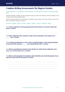 Free Creative Writing Assessment | Year 4 Supported | BookFlik