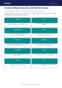 Free Creative Writing Flashcards | Year 4 Supported | BookFlik