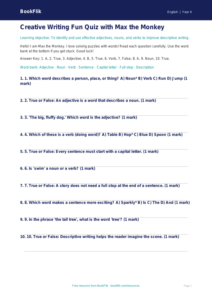Free Creative Writing Quiz | Year 4 Supported | BookFlik