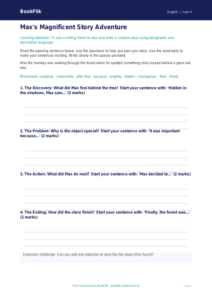 Free Creative Writing Writing Frame | Year 4 Supported | BookFlik
