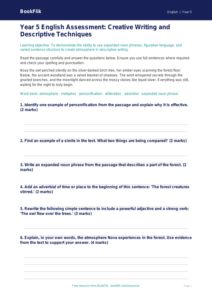 Free Creative Writing Assessment | Year 5 Core | BookFlik
