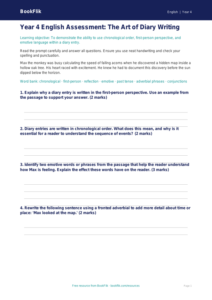 Free Diary Writing Assessment | Year 4 Greater Depth | BookFlik