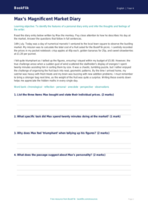 Free Diary Writing Comprehension | Year 4 Greater Depth | BookFlik