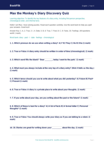 Free Diary Writing Quiz | Year 4 Supported | BookFlik