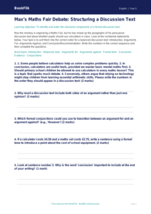 Free Discussion Texts Activity Sheet | Year 5 Core | BookFlik