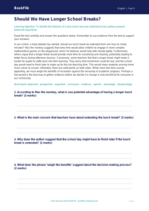 Free Discussion Texts Comprehension | Year 5 Core | BookFlik