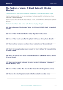 Free Diwali Story Quiz | Year 2 Core | BookFlik