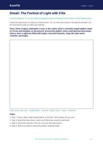 Free Diwali Story Drawing Sheet | Year 4 Supported | BookFlik