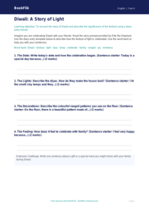 Free Diwali Story Template | Year 4 Supported | BookFlik
