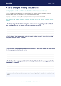 Free Diwali Story Writing Frame | Year 4 Supported | BookFlik