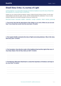 Free Diwali Story Template | Year 5 Core | BookFlik