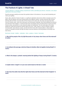 Free Diwali Story Track Sheet | Year 5 Core | BookFlik