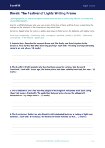 Free Diwali Story Writing Frame | Year 5 Core | BookFlik