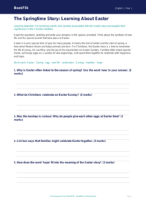 Free Easter Story Worksheet | Year 1 Core | BookFlik