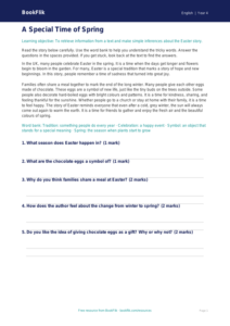 Free Easter Story Comprehension | Year 4 Supported | BookFlik