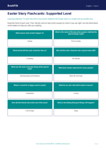 Free Easter Story Flashcards | Year 4 Supported | BookFlik