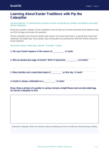 Free Easter Story Worksheet | Year 4 Supported | BookFlik