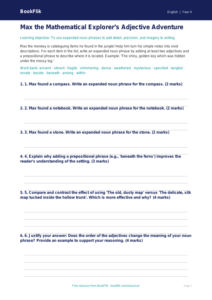 Free Expanded Noun Phrases Activity Sheet | Year 4 Greater Depth | BookFlik