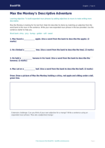 Free Expanded Noun Phrases Activity Sheet | Year 4 Supported | BookFlik