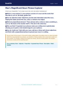 Free Expanded Noun Phrases Poster | Year 4 Greater Depth | BookFlik