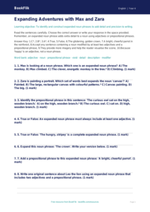 Free Expanded Noun Phrases Quiz | Year 4 Greater Depth | BookFlik