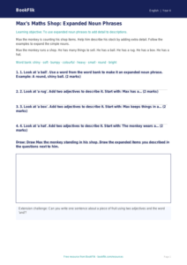 Free Expanded Noun Phrases Track Sheet | Year 4 Supported | BookFlik