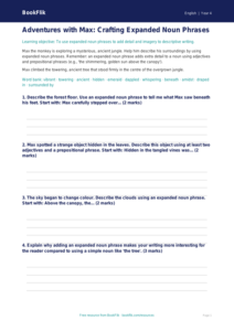 Free Expanded Noun Phrases Writing Frame | Year 4 Greater Depth | BookFlik