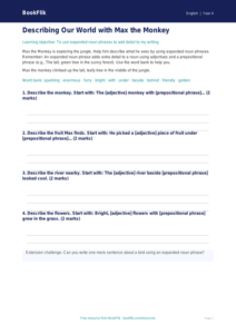 Free Expanded Noun Phrases Writing Frame | Year 4 Supported | BookFlik