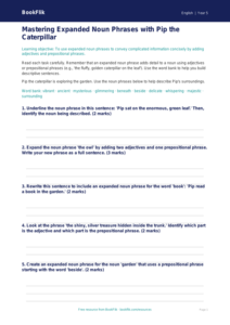 Free Expanded Noun Phrases Worksheet | Year 5 Core | BookFlik