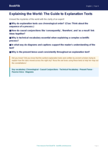 Free Explanation Texts Poster | Year 4 Greater Depth | BookFlik