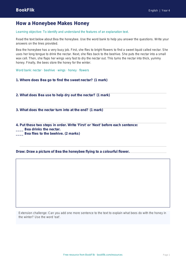 Free Explanation Texts Track Sheet | Year 4 Supported | BookFlik worksheet preview — English Explanation Texts