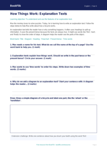 Free Explanation Texts Worksheet | Year 4 Supported | BookFlik