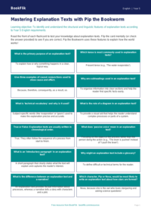 Free Explanation Texts Flashcards | Year 5 Core | BookFlik