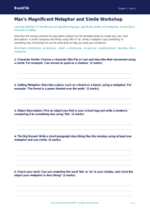 Free Figurative Language Template | Year 3 Core | BookFlik