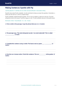 Free Figurative Language Track Sheet | Year 4 Supported | BookFlik
