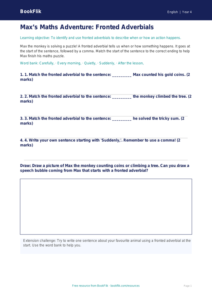 Free Fronted Adverbials Activity Sheet | Year 4 Supported | BookFlik