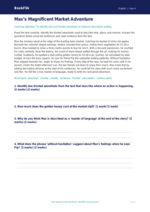 Free Fronted Adverbials Comprehension | Year 4 Greater Depth | BookFlik