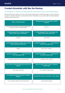 Free Fronted Adverbials Flashcards | Year 4 Supported | BookFlik