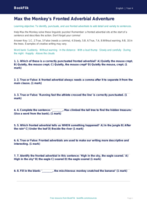 Free Fronted Adverbials Quiz | Year 4 Greater Depth | BookFlik