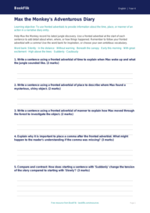 Free Fronted Adverbials Template | Year 4 Greater Depth | BookFlik