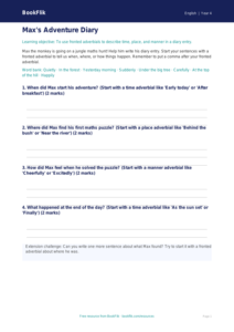 Free Fronted Adverbials Template | Year 4 Supported | BookFlik