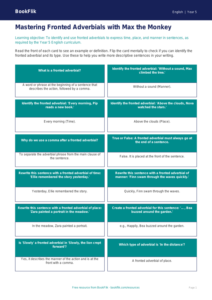 Free Fronted Adverbials Flashcards | Year 5 Core | BookFlik