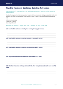 Free Grammar Worksheet | EYFS Core | BookFlik