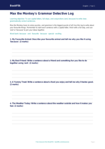 Free Grammar Template | Year 1 Core | BookFlik